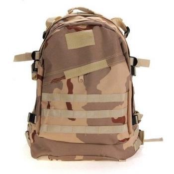 SODIAL(R) Militar tactico al aire libre 40L Mochila Mochila Senderismo camping Trekking Bolsa - Tres arena camuflaje
