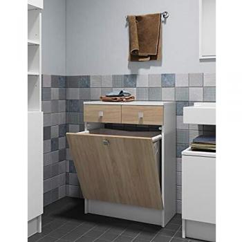 Armario de baño Combi TemaHome, blanco y roble, 60x30x82 cm, melamina
