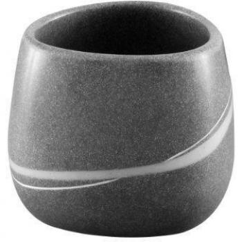Zeller 18302 Vaso de Enjuague, Efecto Piedra, Plástico, Gris, 9.1999999999999993x9.5x8 cm