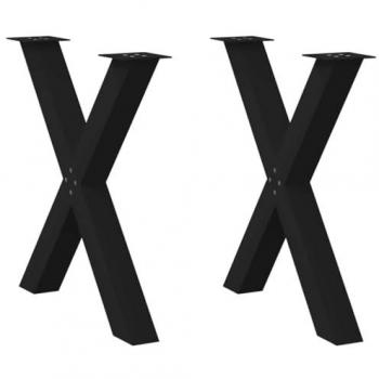 X-Shaped Steel Dining Table Legs (2 pcs) Black 80x(72-73) cm Adjustable