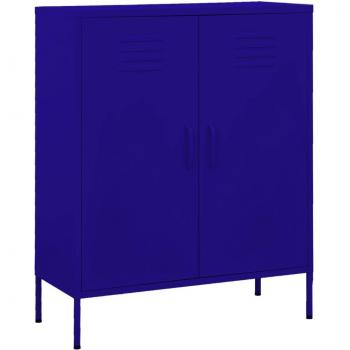 vidaXL Storage Cabinet Navy Blue 80x35x101.5 cm Steel