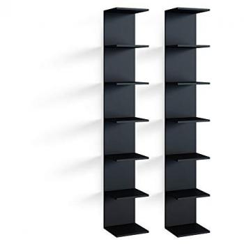 Estante de Pared Paolo, Negro, 30 x 190 cm, 7 Estantes