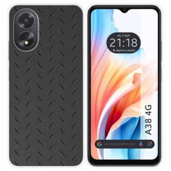 Funda de Silicona para Oppo A38 4G con Diseño Metálico y Dibujos
