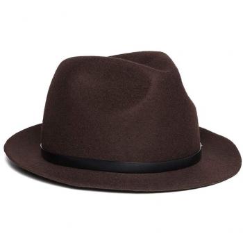 REPLAY Women's Wool Fedora Hat Brown in size Small/Medium