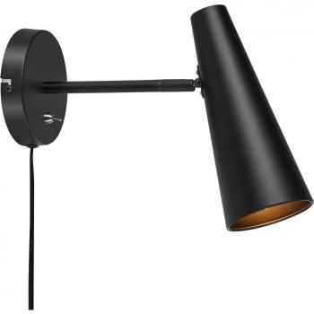 Aplique PEAK negro 1 bombilla, foco de pared con una luz