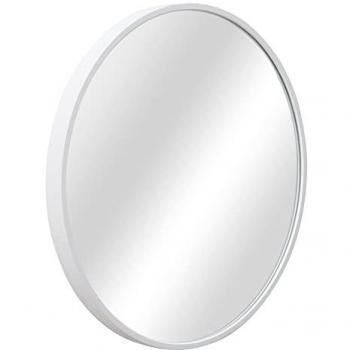 Espejo de pared redondo Modugno, 60 cm, aluminio blanco