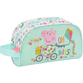 Neceser Redondo con Asa Adaptable a Carro Peppa Pig Cosy Corner - Safta 9x26x16 cm