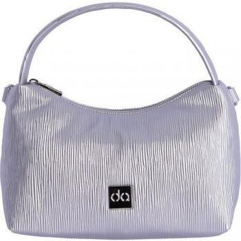 Bolso de hombro multiposición Luna color plata con cremallera