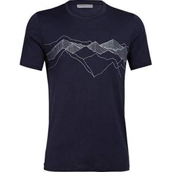 Icebreaker 150 Tech Lite Crewe Otter Paddle - Camiseta de manga corta para hombre, primavera/verano, Hombre, color azul marino, tamaño large