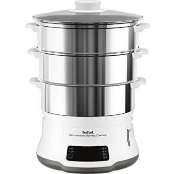Tefal - Máquina de Cocina a Vapor VC502D10 | Cocción Al Vapor Fácil y Saludable, Vaporera Tefal VC502 Series Deluxe Calidad Duradera 8 programas de cocción