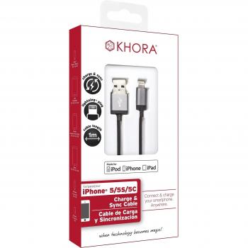 Khora KH-21292 - Cable De Carga Y Sincronización Para Ipod / Iphone / Ipad