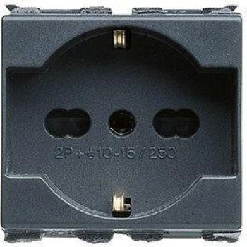 Presa Unel Gewiss Playbus 2P+T Bivalente 10-16A 250V AC Negra