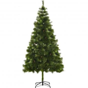 Árbol de Navidad Artificial 210cm con Soporte Metálico y 505 Ramas Verde PET