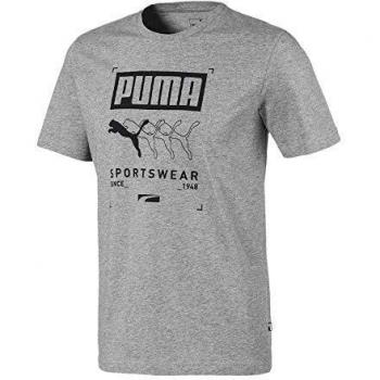 PUMA Box tee Camiseta, Hombre, Medium Gray Heather, M