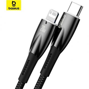 Cable de datos Baseus Glimmer Series USB-C a Lightning 20W, 2m (Negro)