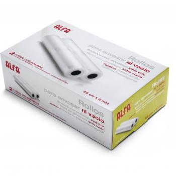 ALFA 0MP2514900 0002514900, Envasado Al Vacío Rollos, 22 cm x 6 m, Transparente, Plástico