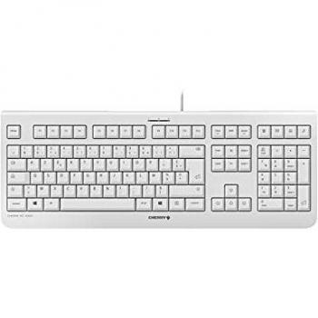 Teclado CHERRY KC 1000 USB AZERTY Francés Gris con Diseño Plano y Teclado Silencioso