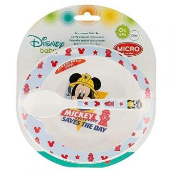 SET MICRO BABY 2 PCS. (CUENCO Y CUCHARA) MICKEY MOUSE - DISNEY - TO THE RESCUE