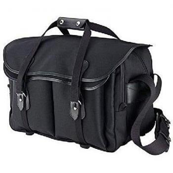 Billingham 445 Negro lienzo bolso de la cámara con el ajuste de cuero Negro