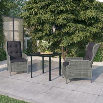 vidaXL 3-Piece Light Gray Garden Dining Set