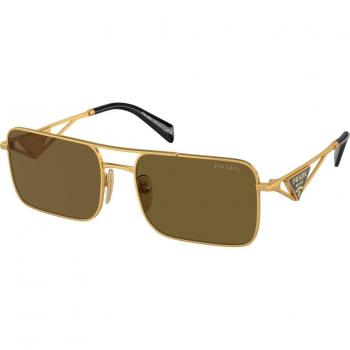 Prada PR A52S 15N01T Women's Square Gold Sunglasses Size 56