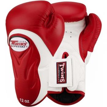 TWINS GUANTES DE BOXEO, Premium, BGVL-6, red-white, boxing gloves, Muay Thai, MMA Size 12 Oz