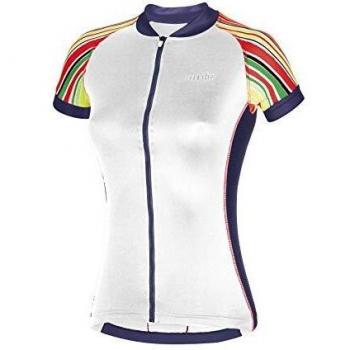rh+ Paint W, Fashion Lab Bike Jersey para Mujer, Mujer, ECD0545 M01M, White-Multicolor-Fucsia-Dark Blue, M
