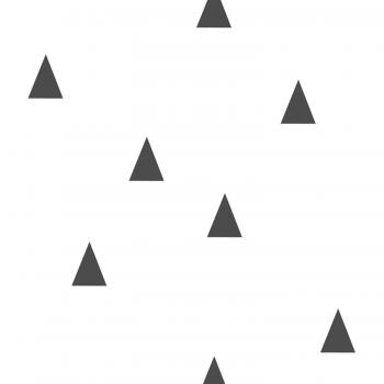 Papel pintado triángulos gráficos en negro y blanco - 53 cm x 10 m