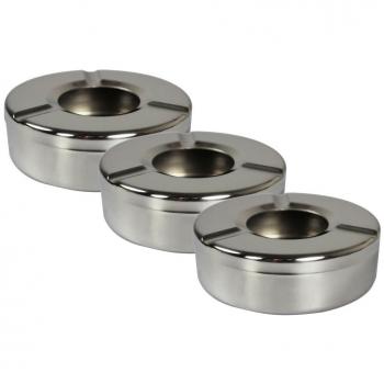 com-four® 3X Cenicero de Acero Inoxidable Exterior - Cenicero contra Viento con Tapa extraíble para Proteger contra Cenizas Volantes - Ø 11 cm