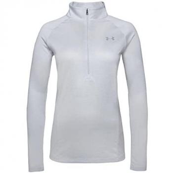 Under Armour Tech Twist Half-Zip Long Sleeve T-shirt for Women - Light Grey - Size: Extra Large