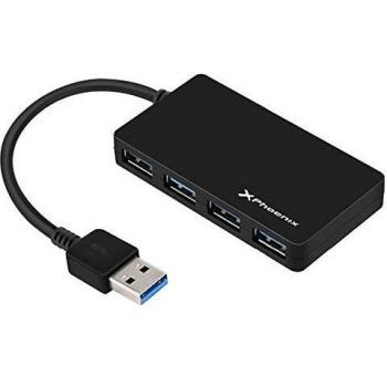 Phoenix Technologies – Hub USB 3.1 de 4 Puertos de conexión para Odenador, Portatiles, MacBook, Diseño Compacto, Velocidad hasta 5Gbps