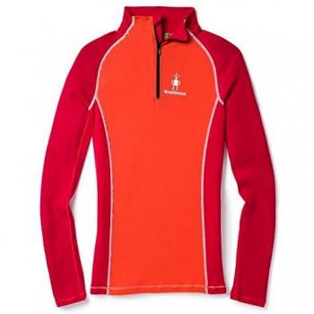Smartwool Womens Merino 200 1/4 Zip Base, Mujer, Rojo/Habenero, Extra-Small