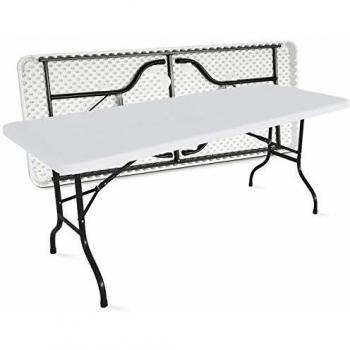 Mesa Plegable de 200 cm para 10 Personas - Acero Blanco