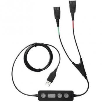 Jabra Link 265 USB Training Cable con Conectores Quick Disconnect (QD) Dobles, Negro