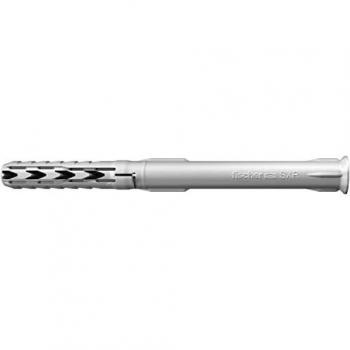 fischer 506196 Largos Pared, Tacos Nylon con Tornillo SXR 8x80 con Cabeza avellanada para estructuras metálicas y de Madera, Caja de 100 uds, Gris, 8 x 80 mm
