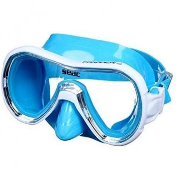 SEAC Panarea MD Color, Máscara de Snorkeling Colorida monolente para la Cara, pequeña Juventud Unisex, 0750050205080A, Azul Claro, ridotta