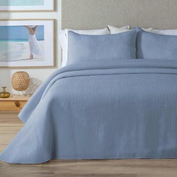 Colcha bouti nido de abeja azul Manterol para cama 135/140cm
