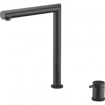Grifo de cocina escamoteable Ítaca negro mate IMEX GCE018/NG con monomando y diseño plegable