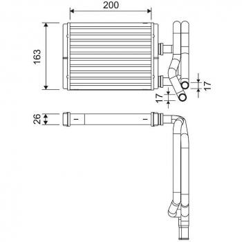 Radiador de calefacción VALEO 811577 con intercambiador de calor para interior
