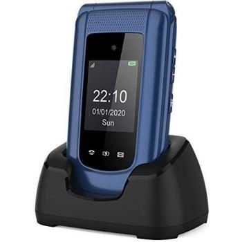 Uleway Teléfono Móvil para Mayores, gsm Senior Móviles con Teclas Grandes, SOS Botón, Doble Pantalla de 2,4 Pulgadas, Base de Carga, Llamada Rápida, Sonido Fuerte de Radio, 1 * 1000mAh Batería