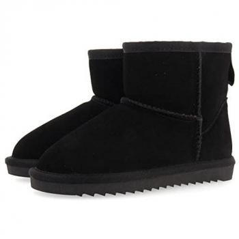 Gioseppo Botas Negras para Niña Coffs - Calzado Infantil de Invierno, tipo australianas, forradas de pelo, color negro, talla 28 EU