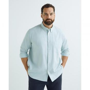 Emidio Tucci - Camisa de hombre tallas grandes sport lisa natural stretch