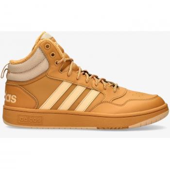 Adidas Hoops 3.0 Mid Winterized Classic Basketball Sneakers for Men - Beige/Brown, Size 44.5