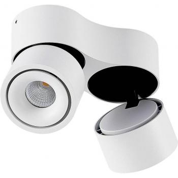 Foco de techo LED Arcchio Rotari, 2 luces, 2x6, 1W, moderno, blanco, hecho de aluminio, diseñado para pasillos, foco empotrado