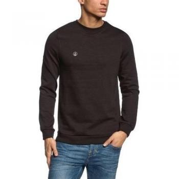 Volcom Pullover Icon Crew - Sudadera para hombre, color negro, talla XS