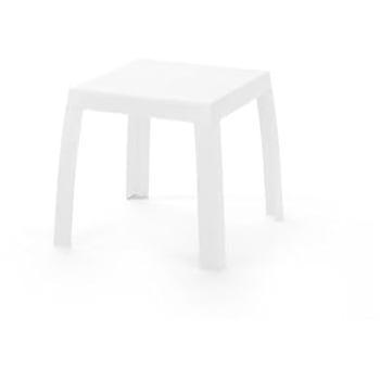 Mesa baja Maya blanca 53 x 53 x 48 cm, mesa de centro, diseño moderno, estructura de madera MDF, acabado en blanco mate, fácil de limpiar, ideal para salones y espacios pequeños