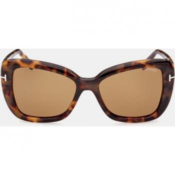 Tom Ford Havana Cat Eye Women's Sunglasses FT1008 55MM