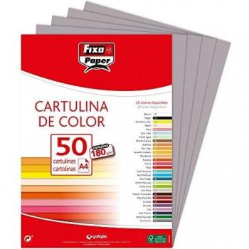 Fixo Paper 11110374 – Paquete de cartulinas A4 – 50 unidades color gris oscuro, 180g
