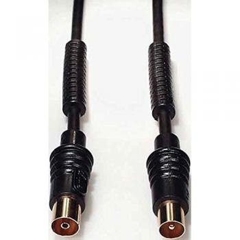 Cable Antena Coaxial E+P AB 302 G de 2,5m con Conexiones Doradas y Blindaje de 95 dB