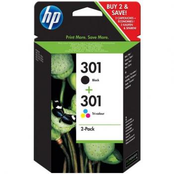 Pack de cartuchos de tinta originales HP N°301 negro y color